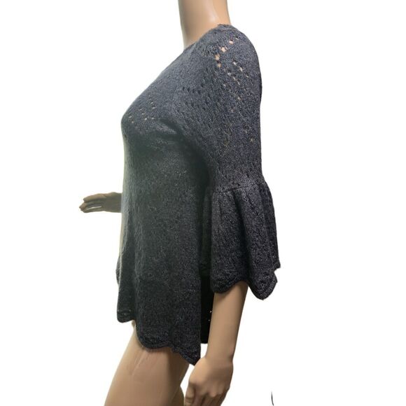LC Lauren Conrad Gray Knitted Pattern Crew Neck Long Sleeve Sweater Size Small - Picture 8 of 12